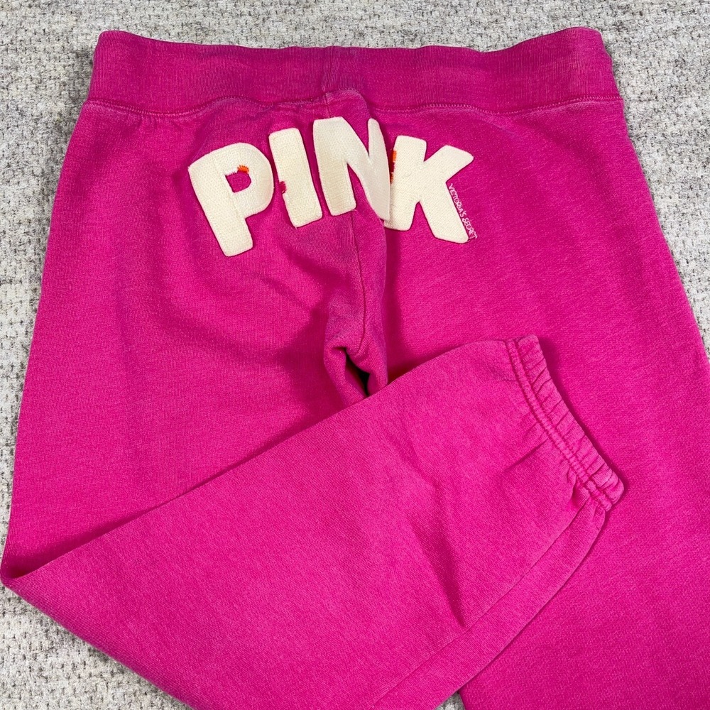 Vintage Y2K Victoria Secret PINK Sweatpants Women Small Joggers Spellout Baggy - Picture 3 of 9